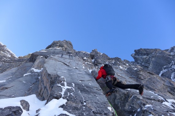 Začetek težjega plezanja v severni steni Mt. Templa